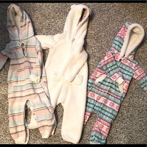 3 cozy winter onesies 12 month